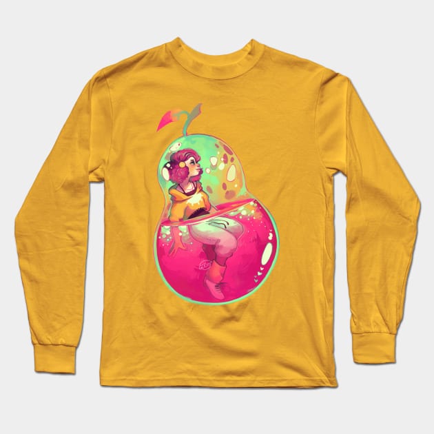 Pear Long Sleeve T-Shirt by GDBee